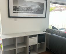 2 White Shelving Units
