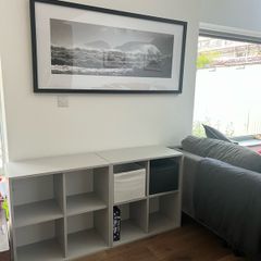2 White Shelving Units