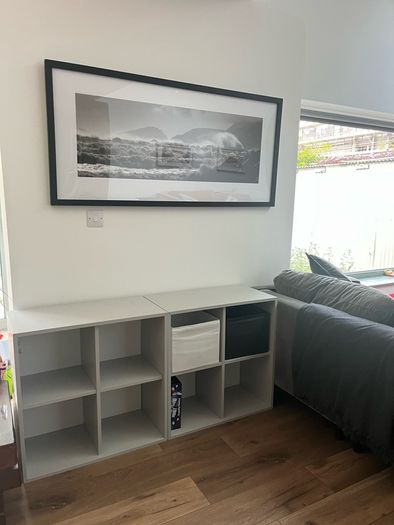 2 White Shelving Units