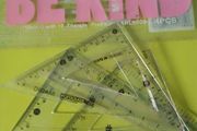 triangular ruler x4 and protractor