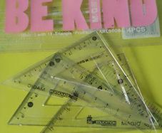triangular ruler x4 and protractor