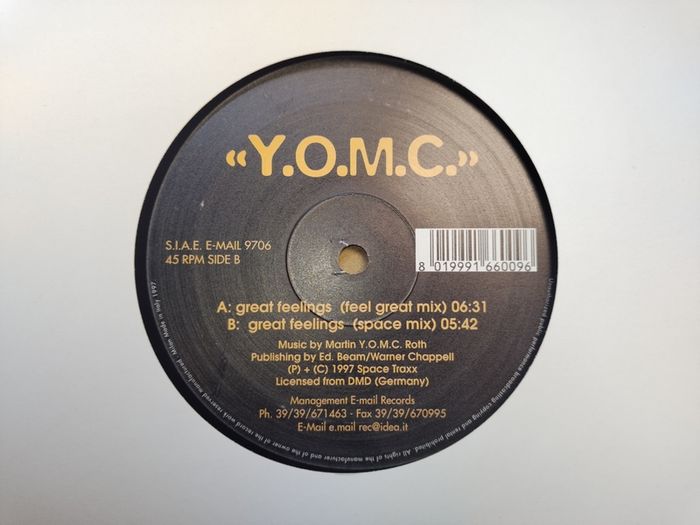 Y.O.M.C. - Great Feelings - E-mail Records Italy - Epic Dublin Trance Classic ANTHEM!