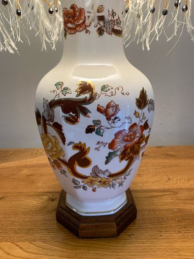 Masons Brown Velvet Ironstone Table Lamp.