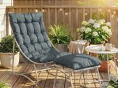 Garden Lounge Chair Set with Footstool & Side Table