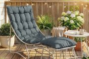 Garden Lounge Chair Set with Footstool &amp; Side Table