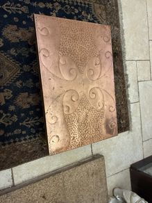 Copper topped coffee table