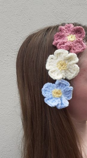 Handmade Crochet Flower hair clips
