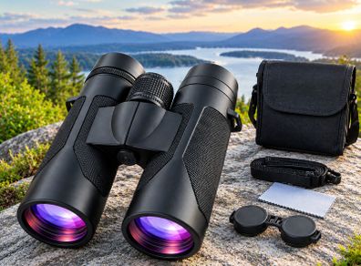 12x42 HD Binoculars with Phone Adapter & Tripod, High-Powered Waterproof Binoculars for Bird Watching, Hiking & Hunting
