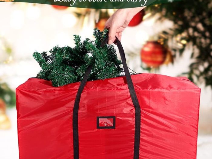 6ft/1.8m Artificial Christmas Tree Xmas Pine Tree Indoor Outdoor Holiday Decoration with Metal Stand & Storage Bag