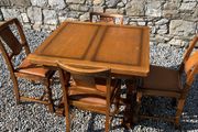 Solid Oak Extending Dining Table and 4 Chairs.