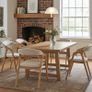 Oslo Oak Upholstered Dining Chair  Beige Chenille Fabric Image 6