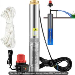 Deep Well Submersible Water Pump 750W  Borehole Farm Irrigation
