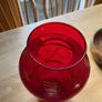 Vase - Vintage red glass with gold leaf colour flowers 13 inches Image 3