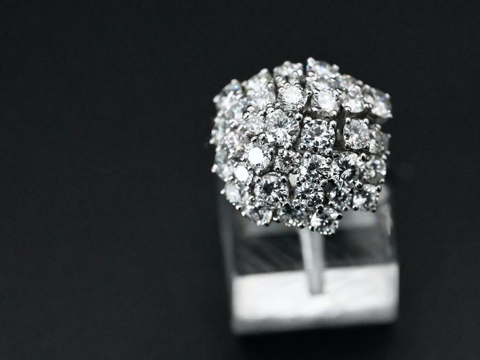 Vintage 1970s 4.1ct Diamond Cluster Ring