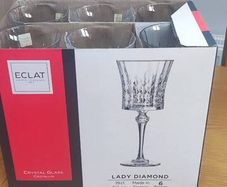 6 Wine glasses Crystal lady Diamond