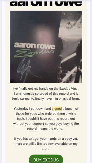 Aaron Rowe Signed Album