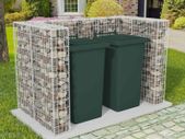 Gabion Double Wheelie Bin Surround Steel 180X100X120 cm