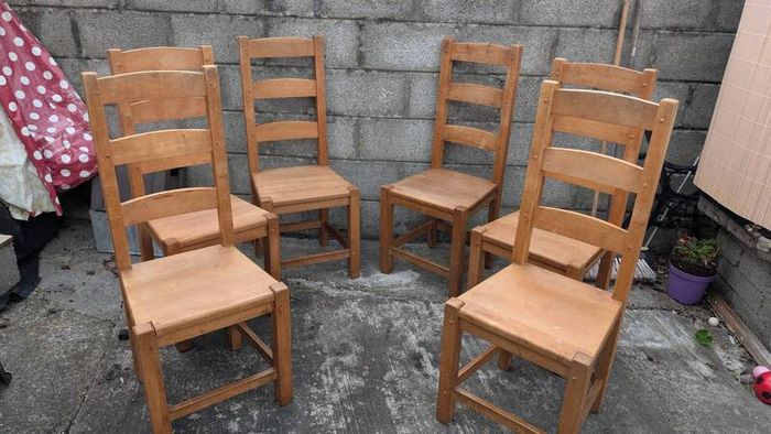 Set of Solid Wood Dining Chairs