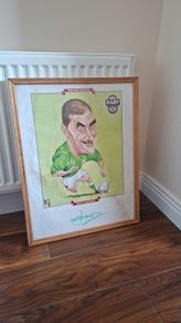 Vintage 1990's Framed Photo of Soccer Heads Harp Lager John Aldridge