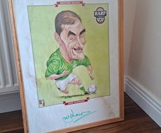 Vintage 1990's Framed Photo of Soccer Heads Harp Lager John Aldridge