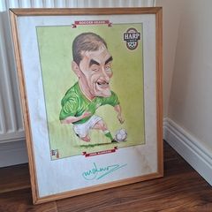 Vintage 1990's Framed Photo of Soccer Heads Harp Lager John Aldridge