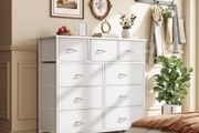 Chest of Drawers with 9 Drawers, Fabric Storage Dresser for Bedroom, Tall Drawer Organizer