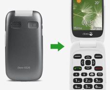 DORO 6520 Flip Mobile Phone For Elderly People with Large Screen, Big Talking Number Keys and Assistance Button (New)