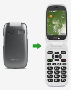 DORO 6520 Flip Mobile Phone For Elderly People with Large Screen, Big Talking Number Keys and Assistance Button (New)