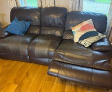 Two 3 seater leather couches