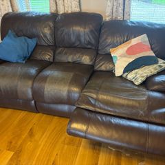 Two 3 seater leather couches