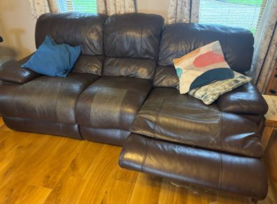 Two 3 seater leather couches