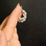 Sumiyaki Pearl and Diamante Hoop Earring Image 3