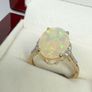Gold 9K Gold AAA Ethiopian Opal & Diamond Ring Image 4