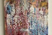 Original Painting Irish Abstract Art Cityscape Pink Original Art contemporary Irish art