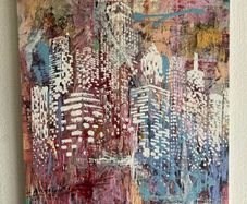 Original Painting Irish Abstract Art Cityscape Pink Original Art contemporary Irish art