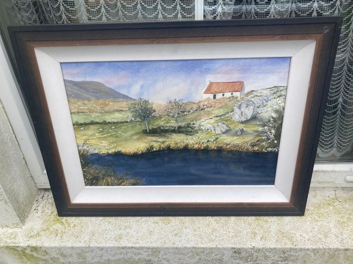 Irish cottage watercolour free postage
