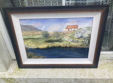 Irish cottage watercolour free postage