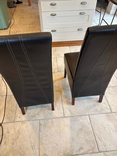 Six leather dining leather chairs