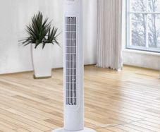 Tower fan with box