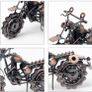 Signstek Vintage Handcrafted Iron Motorbike Model with Chainwheel as Collectible Art Sculpture for Motorcycle Lovers, Bronze Tone Metal Image 4