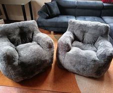 Luxury Grey Beanbag Armchairs