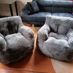 Luxury Grey Beanbag Armchairs