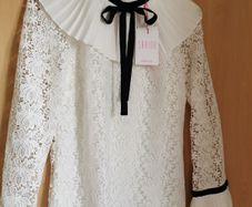 BNWT - Savida off white blooms pleat blouse UK 8-10