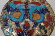 Round Vintage Cloisonne Trinket Box