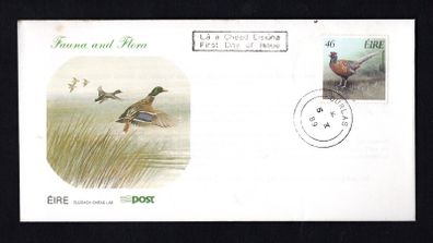1989 Ireland Fauna & Flora 46p Ring-necked Pheasant Game Birds Stamps Commemorative Stamps An Post First Day Cover (FDC) with Thurles Steele Cancel