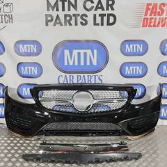 Complete Front Bumper For Mercedes C Class W205 C63 Amg Saloon 15-21 Black C197