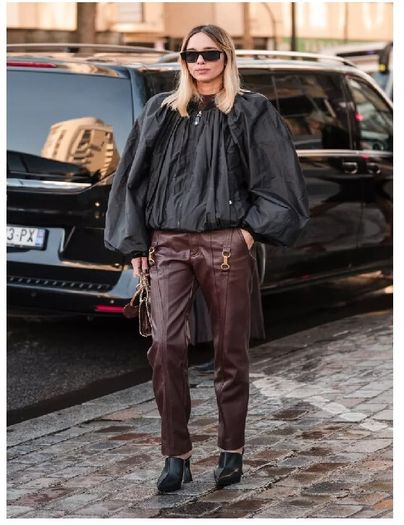 Unsigned genuine dark brown suede and leather jeans style trousers Sz 8UK - W28 L32 - Rrp 350 (New)