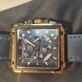 OLEVS men's chronograph watch - black dial and leather strap Image 6