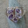 New Amethsyt, Sterling silver ring, Size M, Gemstone jewellery. February birthstone,Valentine's Day Image 3