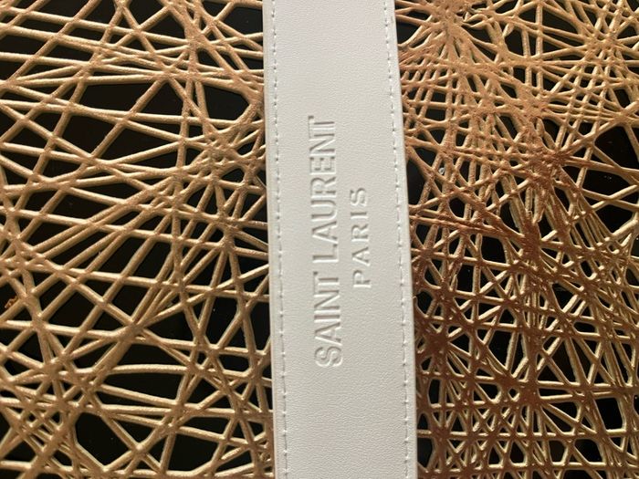 YSL white leather belt size L